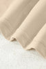 Beige Solid Color Raw Seam Patchwork Baggy Sweatshirt by Wild and Free Boutique