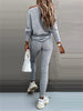 Long-Sleeve Pullover & High-Waist Drawstring Pants Two-Piece Set