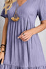 Classic Full Size V-Neck Short Sleeve Dress Casual & Comfortable Dress for Women by Stevvex