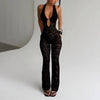 Slimming Lace Halter Jumpsuit For Women by FitiqueFit