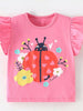 Children's Ladybug Graphic Ruffle Sleeve T-Shirt by Simply Love