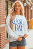 Blue Vintage Washed GAME DAY Graphic Baggy Sweatshirt by Wild and Free Boutique