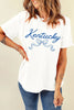 White Kentucky Bow Printed Casual T Shirt by Wild and Free Boutique
