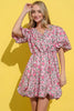 Full Size Floral Surplice Puff Sleeve Dress – Feminine Floral Dress, Surplice Neckline Dress, Puff Sleeve Dress, Elegant Floral Dress, Romantic Party Dress, Charming Floral Dress, Versatile Dress for Every Occasion by Stevvex