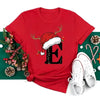 Red Loose T-Shirt Top With A Christmas Party Aesthetic by My Store