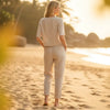 Wide-Leg Pants Two-Piece Set – Solid Color Casual Lounge Suit by FitiqueFit