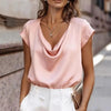 Women's Short-Sleeve Turtleneck Top – Loose Fit Casual Pullover by FitiqueFit