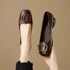 Women's French Vintage Round Toe Slip-On Flats – Low Chunky Heel Mary Jane Style by FitiqueFit