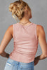 Black Plain Ruched Side Slim Tank Top