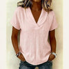 Women's Knitted Short-Sleeve Butterfly Collar Top by FitiqueFit