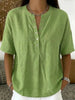 Women's Solid Color Loose-Fit Short-Sleeve Pullover Top by FitiqueFit