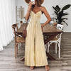 Printed Backless Sleeveless Strap Jumpsuit | Ginger Yellow by FitiqueFit