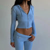 Long Sleeve Sweater And High Waist Long Pants Set by FitiqueFit
