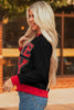 White GAME DAY Letter Graphic Varsity Striped Detail Baggy Sweatshirt by Wild and Free Boutique