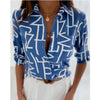 Women’s Printed Long-Sleeve Lapel Shirt | Casual Elegant Blouse by FitiqueFit