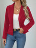 Women's Slim Fit Solid Color Blazer – French Style Long Sleeve Jacket by FitiqueFit