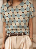 Women's Retro Short-Sleeve Jacquard Knit Top by FitiqueFit