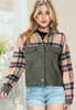 Plaid Corduroy Flap Pockets Button Up Jacket Trendy Outerwear With Classic Flap Pockets For Casual Comfort by Stevvex