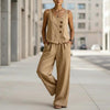 Women's Sleeveless Tank Top & Pants Two-Piece Set by FitiqueFit