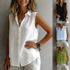 Women's Solid Color Lapel Sleeveless Top by FitiqueFit