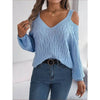 Fried-Dough Twist Off-Shoulder Lantern Sleeve Sweater by FitiqueFit