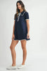 Ruffle Trimmed Collar Fine Knit Mini Dress For Women – Ruffle Mini Dress, Fine Knit Dress, Collar Dress, Feminine Mini Dress, Chic Knit Dress by Stevvex
