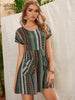 Printed Short Sleeve Mini Dress