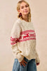 BiBi Christmas Theme Patterned Cable Knit Sweater by FitiqueFit