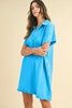 Sky Blue Short Sleeve Dress Simple Casual and Effortless Dress for Women Soft Comfortable Dress by Stevvex
