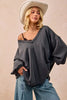 BiBi Mineral Washed French Terry Oversized Sweatshirt by FitiqueFit