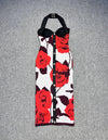 Jacquard Halter Backless Rose Slim Mid-length Dress