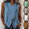 Bow-Tied V-Neck Sleeveless Tank Top – 5 Colors, S–XXL by FitiqueFit