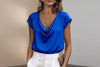 Women's Short-Sleeve Turtleneck Top – Loose Fit Casual Pullover by FitiqueFit