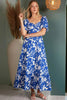 New Summer Cutout Back Floral Sweetheart Neck Puff Sleeve Dress – Unique, Romantic and Trendy Floral Dress with Puff Sleeves and Cutout Back by Stevvex
