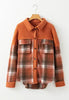 Plaid Button Up Long Sleeve Jacket Classic & Timeless Lightwear Outerwear For women and Girls by Stevvex