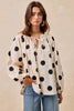 BiBi Polka Dot Exaggerated Balloon Sleeves Blouse by FitiqueFit