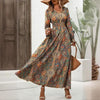 Retro Geometric Print Maxi Dress by FitiqueFit