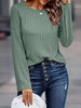 Textured Knit Long Sleeve T-Shirt by Simply Love