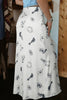 White Western Print Satin Long Skirt by Wild and Free Boutique
