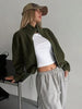 Stylish Zip-Up Long Sleeve Cropped Jacket Trendy & Lightweight Outerwear for a Chic Look by Stevvex