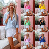 Simple Button Front Shirt, Elegant Long Sleeve Shirt Tops by FitiqueFit