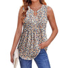 Womens Stylish Casual Floral Sleeveless T-shirt by My Store