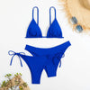 Essential Edge 3-Piece Bikini Set for Women – Solid Color High-Cut Triangle Top Two-Style Bottoms with Side Lace-Up Design & Quick-Drying Comfort – Versatile Women's Swimwear for Summer Pool Beach & Travel by Stevvex