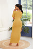 Round Neck Long Sleeve Maxi Wrap Dress