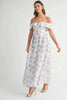 Floral Printed Off Shoulder Maxi Dress – Chic Off Shoulder Maxi Dress, Vibrant Floral Print, Beach Vacation Dress, Casual Summer Maxi Dress by Stevvex