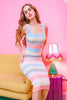 Contrast Striped Scoop Neck Wide Strap Knit Midi Dress For Women –Chic and Comfortable Knit Dress with Timeless Stripes by Stevvex