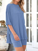 Full Size Half Sleeve T-Shirt and Shorts Set Plus Size by Simply Love