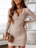 Full Size V-Neck Ribbed Bodycon Mini Sweater Dress Plus Size by Wild and Free Boutique