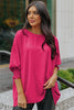 White Plain & Casual Shirred Cuffs Half Sleeve Top