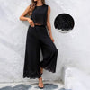 Women's Resort-Style Hollow-Out Tank Top & Pants Set – 2-Piece with Pockets by FitiqueFit
